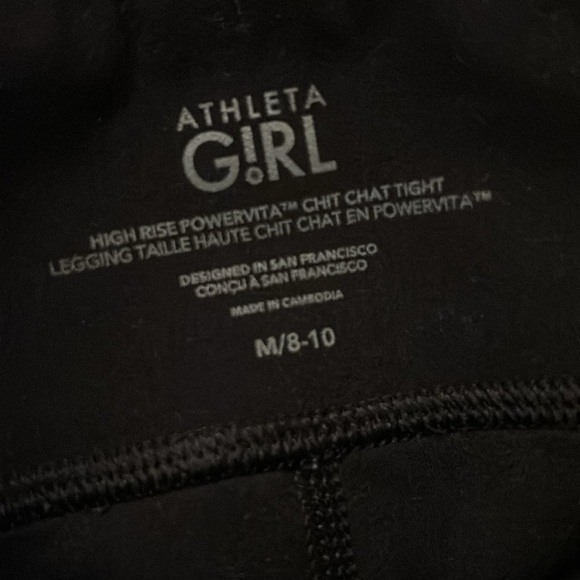 Athleta girl chit chat black leggings size 8-10 - Picture 3 of 3